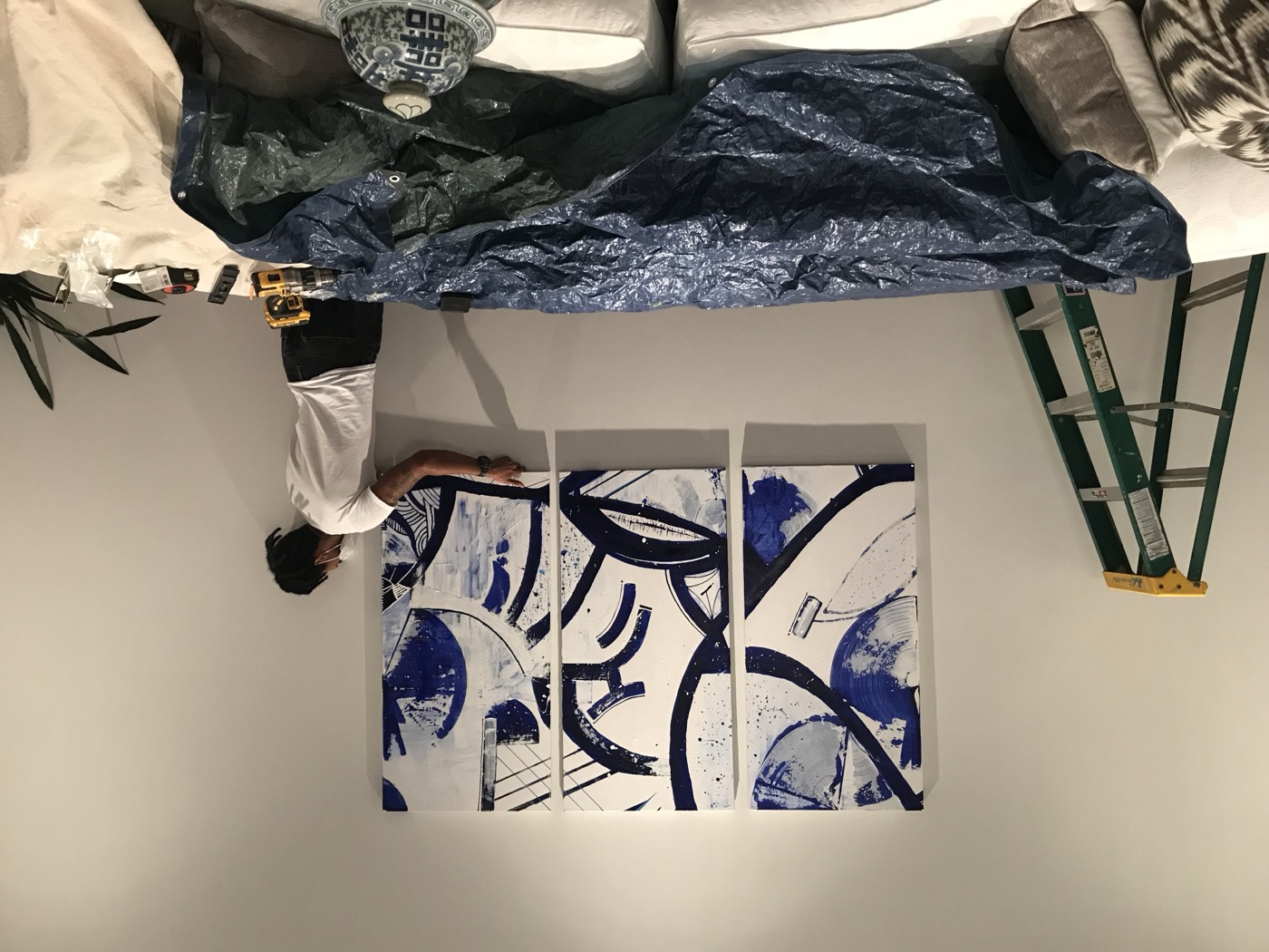 All three panels, overhead view