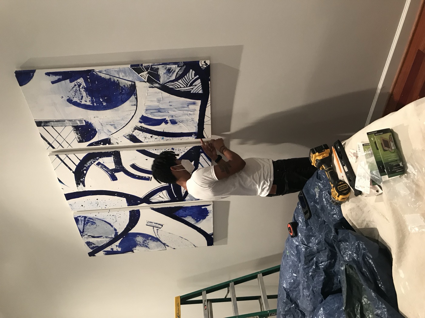 Triptych mounted — installation view